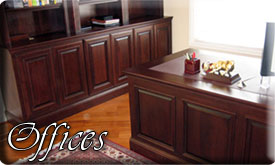 Offices - Custom Desks, Bookcases, Lighting, Wall Units, Executive, etc.